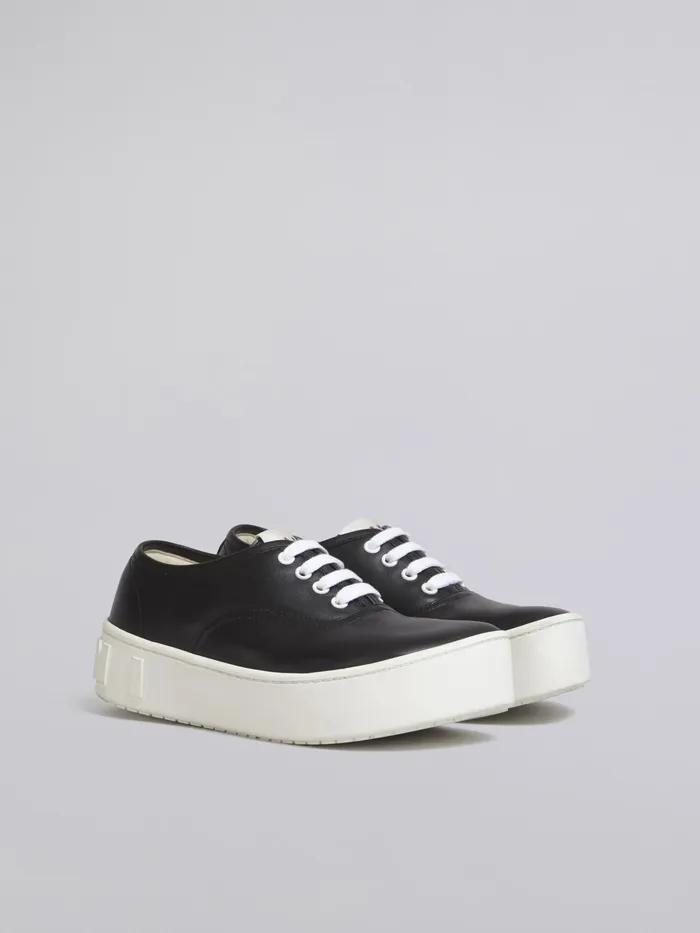 Marni Smooth Calfskin Sneaker With Maxi Logo In Relief Black Womens Sneakers Marni Smooth Calfskin Sneaker With Maxi Logo In Relief Black Womens Sneakers