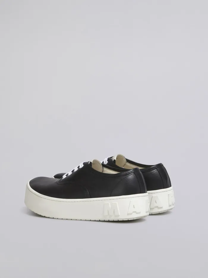 Marni Smooth Calfskin Sneaker With Maxi Logo In Relief Black Womens Sneakers Marni Smooth Calfskin Sneaker With Maxi Logo In Relief Black Womens Sneakers