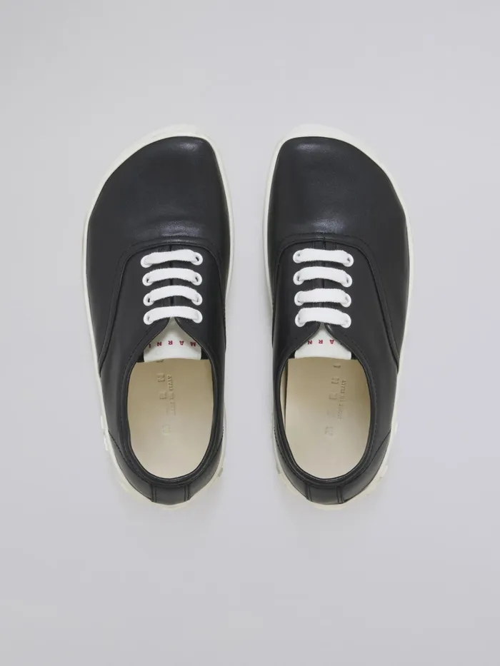 Marni Smooth Calfskin Sneaker With Maxi Logo In Relief Black Womens Sneakers Marni Smooth Calfskin Sneaker With Maxi Logo In Relief Black Womens Sneakers