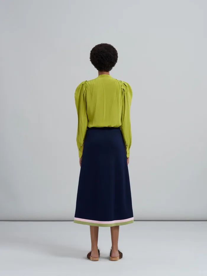 Marni Suede Natural Nappa Knit Skirt Maroon Womens Skirts