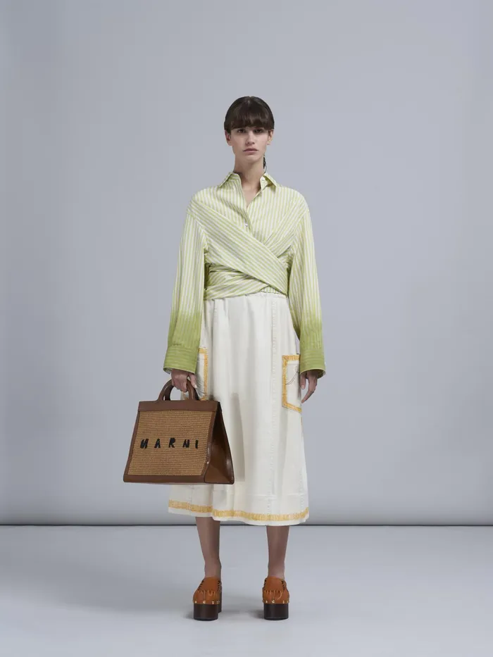 Marni Tropicalia Tote Bag In Brown Leather And Raffia Raw Sienna Womens Handbags Marni Tropicalia Tote Bag In Brown Leather And Raffia Raw Sienna Womens Handbags