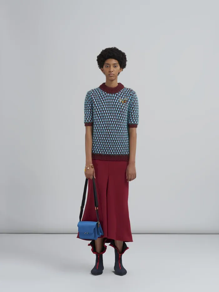 Marni Trunk Light Medium Bag In Blue Nylon Cypress Womens Crossbody Bags Marni Trunk Light Medium Bag In Blue Nylon Cypress Womens Crossbody Bags