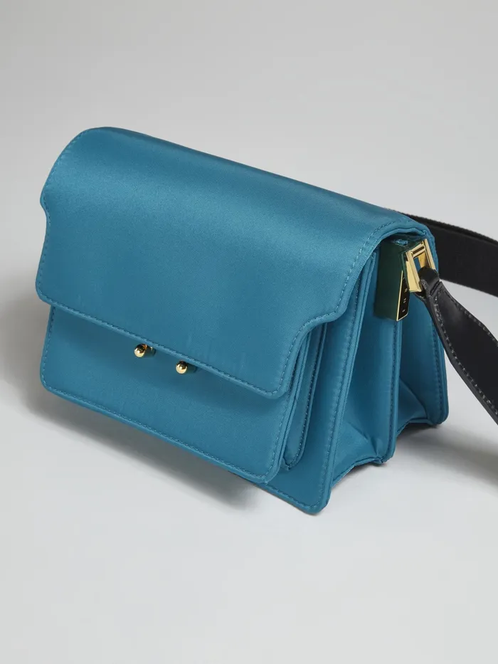Marni Trunk Light Medium Bag In Blue Nylon Cypress Womens Crossbody Bags Marni Trunk Light Medium Bag In Blue Nylon Cypress Womens Crossbody Bags