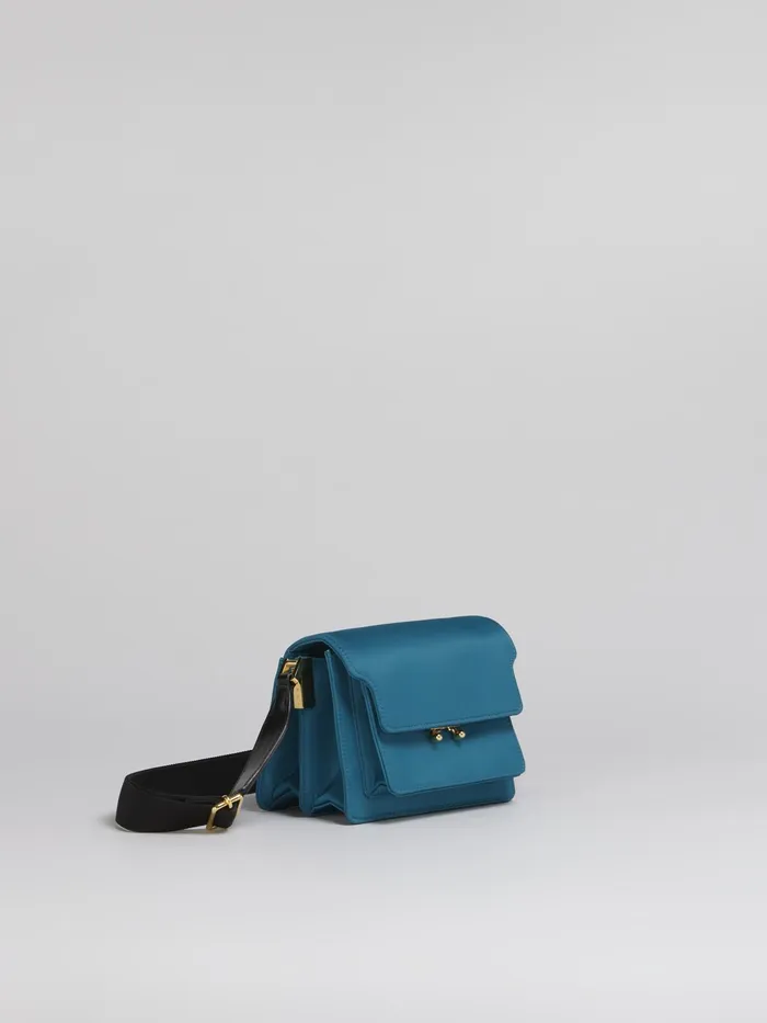 Marni Trunk Light Medium Bag In Blue Nylon Cypress Womens Crossbody Bags Marni Trunk Light Medium Bag In Blue Nylon Cypress Womens Crossbody Bags