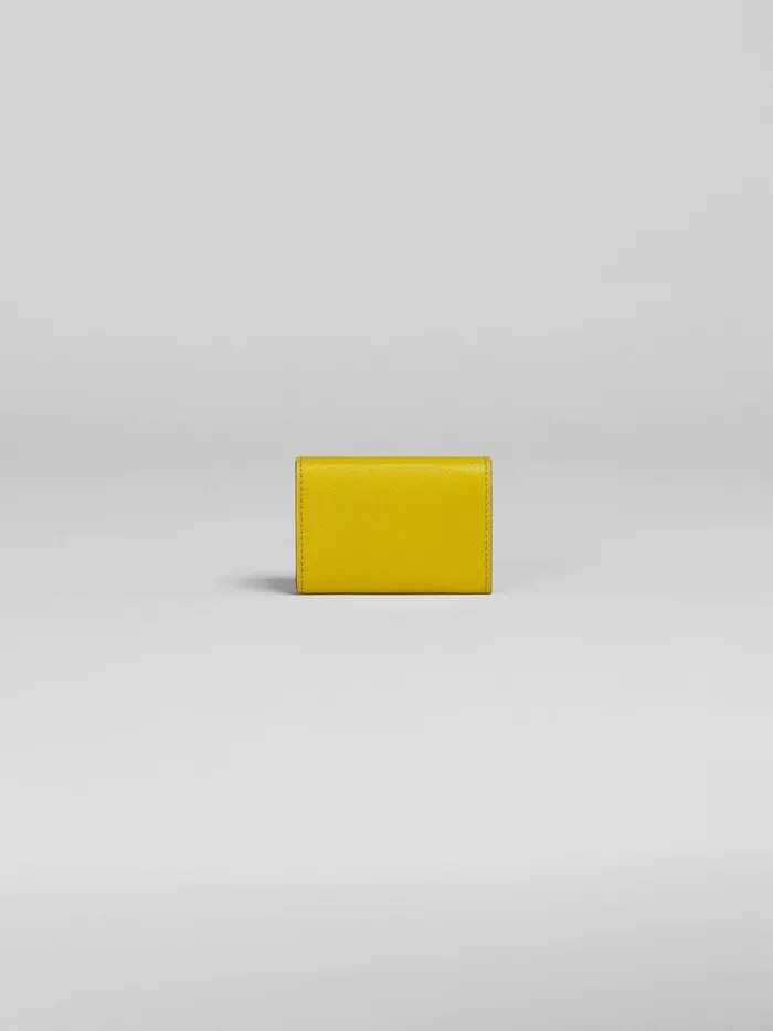 Marni Yellow Saffiano Leather Trifold Wallet Light Topaz Womens Wallets and Small Leather Goods Marni Yellow Saffiano Leather Trifold Wallet Light Topaz Womens Wallets and Small Leather Goods