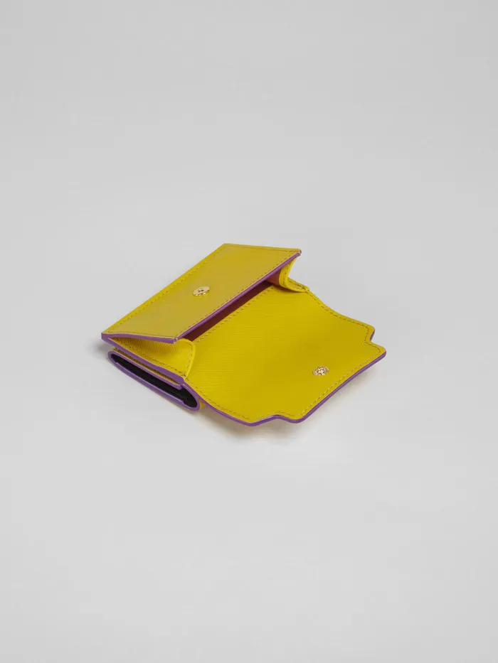 Marni Yellow Saffiano Leather Trifold Wallet Light Topaz Womens Wallets and Small Leather Goods Marni Yellow Saffiano Leather Trifold Wallet Light Topaz Womens Wallets and Small Leather Goods