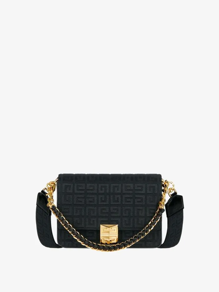 Medium 4g Bag In 4g Embroidery With Chain Black Women Givenchy Shoulder Bags