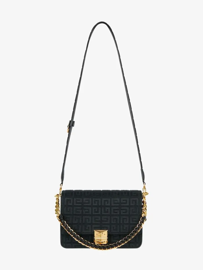 Medium 4g Bag In 4g Embroidery With Chain Black Women Givenchy Shoulder Bags