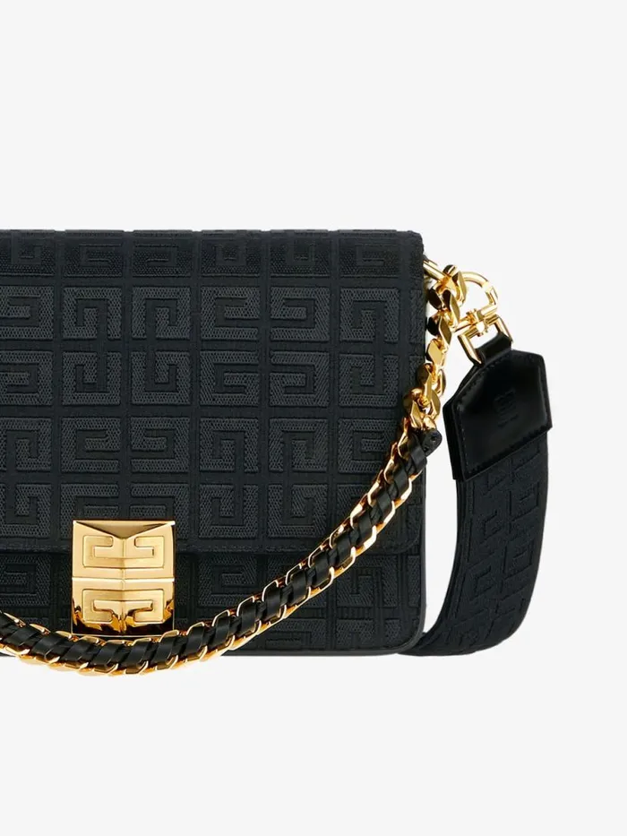 Medium 4g Bag In 4g Embroidery With Chain Black Women Givenchy Shoulder Bags