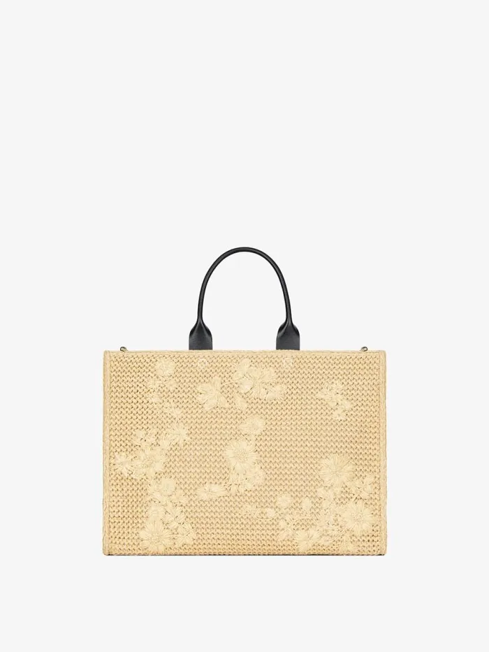 Medium GTote Bag In Raffia With Floral Embroidery Natural Women Givenchy Shoulder Bags