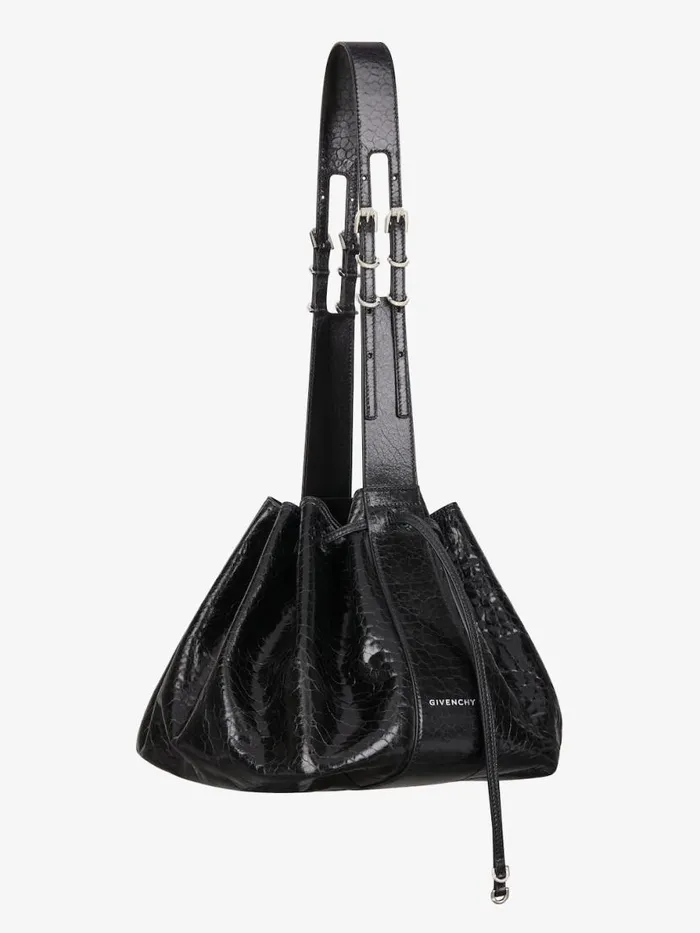 Medium Pumpkin Bag In Crackled Patent Leather Black Women Givenchy Shoulder Bags