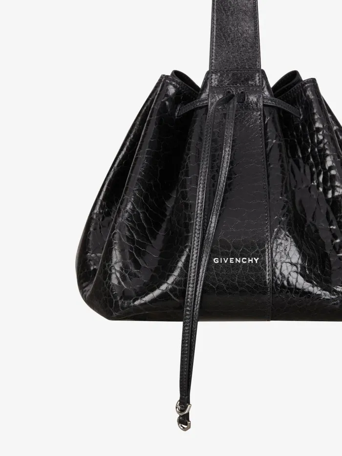 Medium Pumpkin Bag In Crackled Patent Leather Black Women Givenchy Shoulder Bags