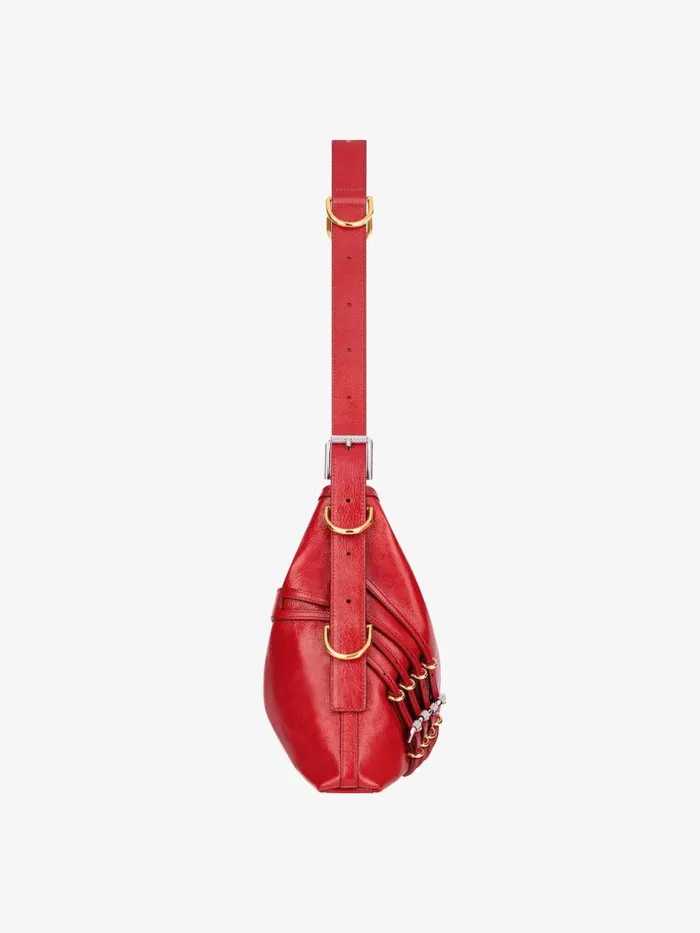 Medium Voyou Bag In Leather With MultiBuckles Vermillon Women Givenchy Shoulder Bags