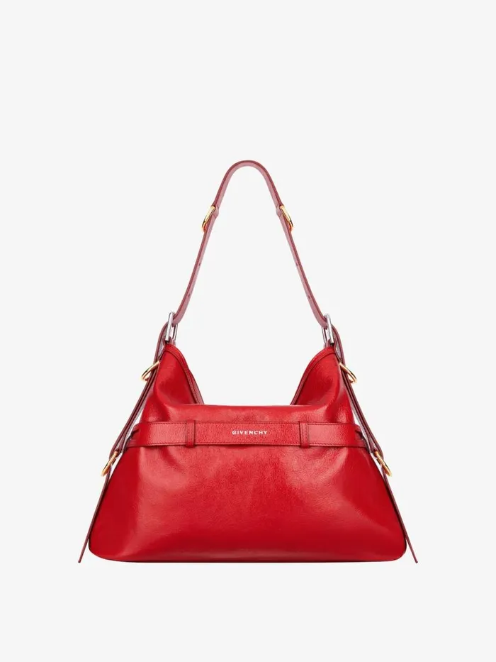 Medium Voyou Bag In Leather With MultiBuckles Vermillon Women Givenchy Shoulder Bags