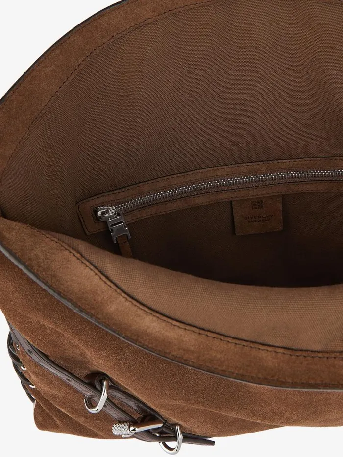 Medium Voyou Boyfriend Bag In Corset Style Suede Walnut Brown Women Givenchy Shoulder Bags
