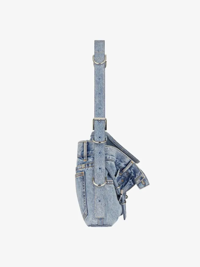 Medium Voyou Boyfriend Bag In Jeans Medium Blue Women Givenchy Shoulder Bags