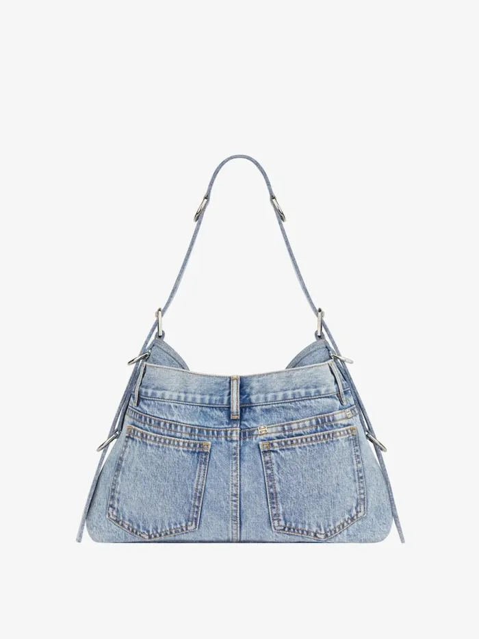 Medium Voyou Boyfriend Bag In Jeans Medium Blue Women Givenchy Shoulder Bags