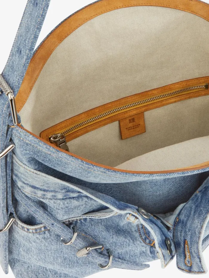 Medium Voyou Boyfriend Bag In Jeans Medium Blue Women Givenchy Shoulder Bags