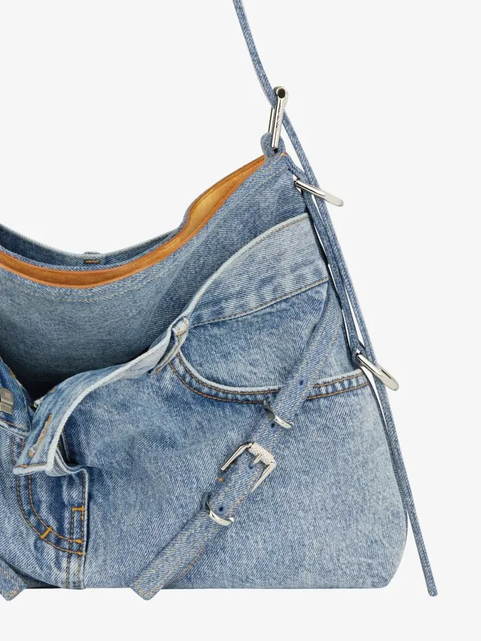 Medium Voyou Boyfriend Bag In Jeans Medium Blue Women Givenchy Shoulder Bags