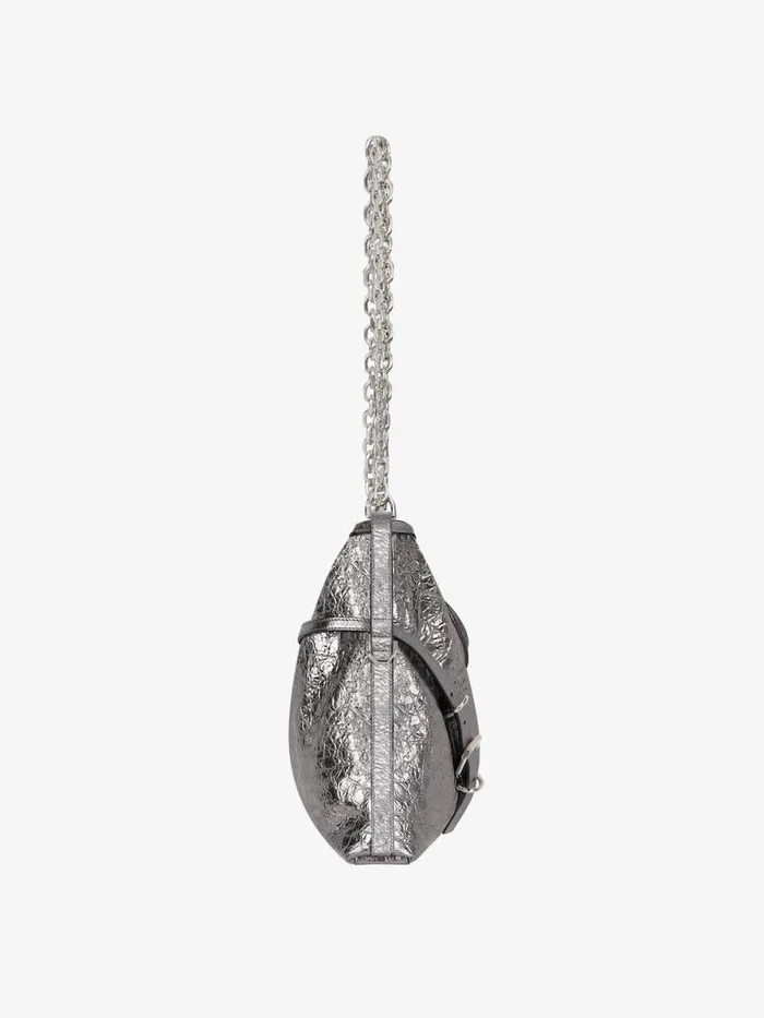 Medium Voyou Chain Bag In Laminated Leather Silvery Grey Women Givenchy Shoulder Bags