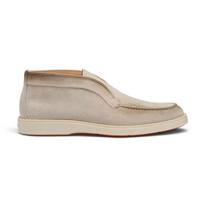 Men Beige Suede Desert Boot Santoni Boots