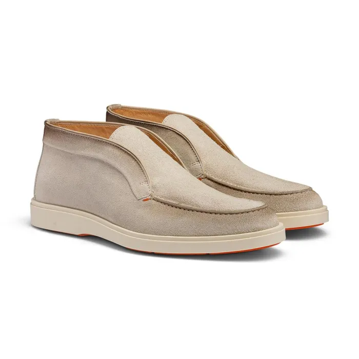 Men Beige Suede Desert Boot Santoni Boots