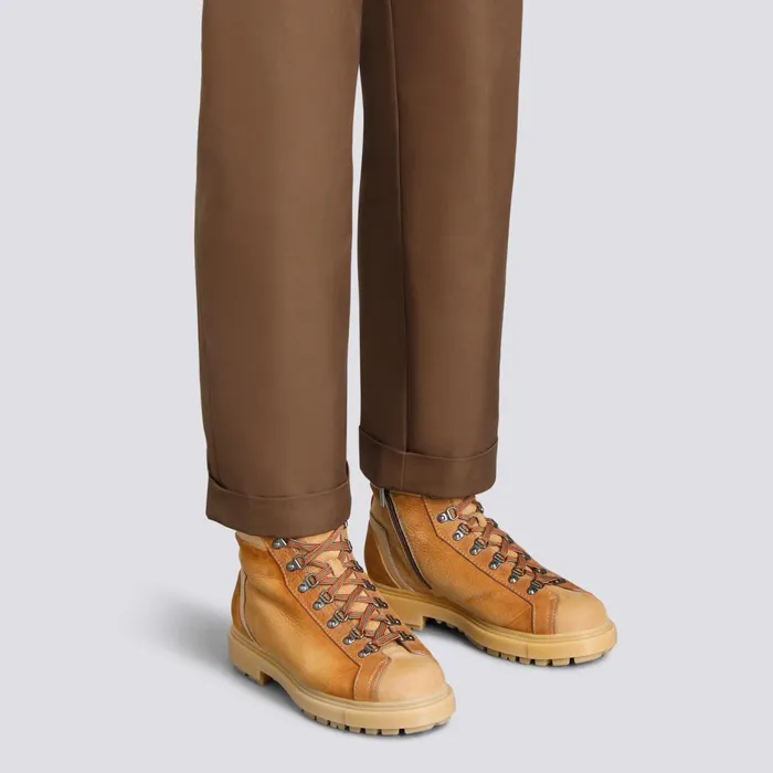 Men Brown Nubuck Hiking Boot Santoni Boots