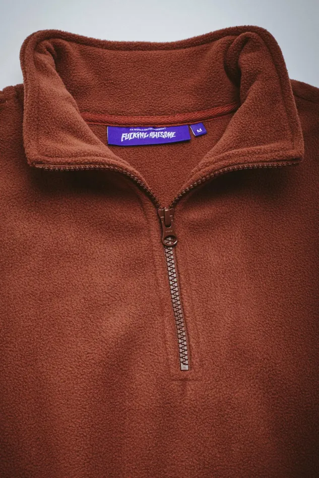 Men Cut Off Quarter Zip Polar Fleece Fucking Awesome Shirts