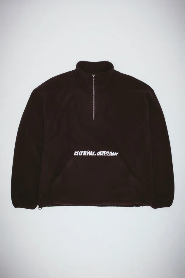 Men Cut Off Quarter Zip Polar Fleece Fucking Awesome Shirts
