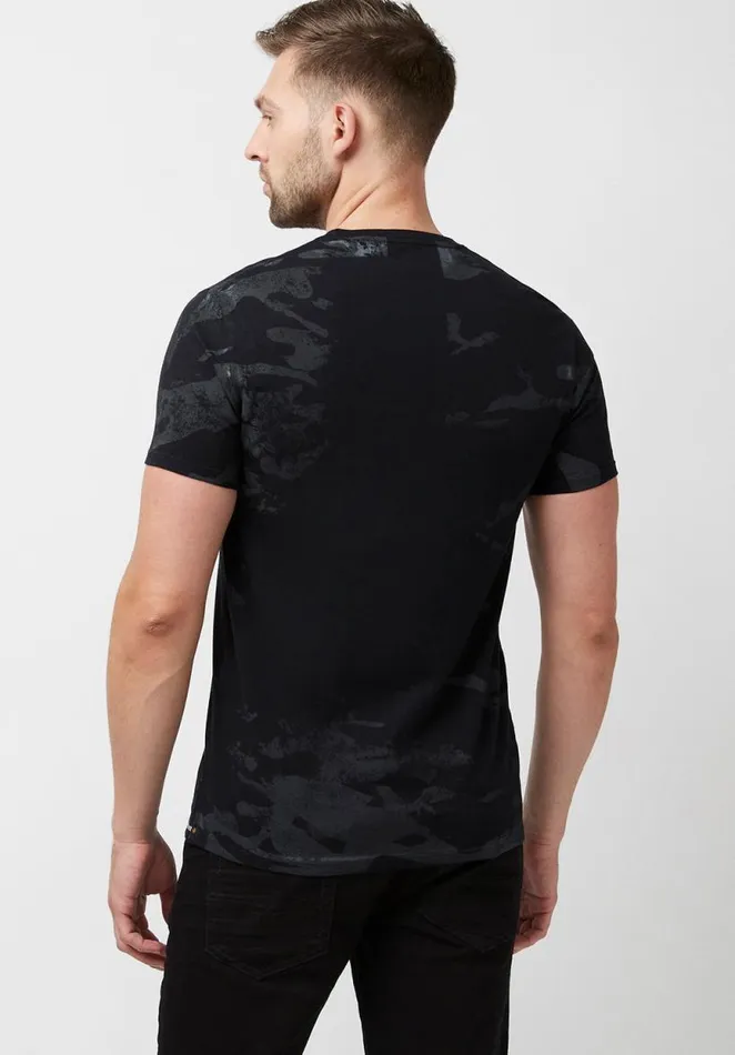 Men Dark Tagam TShirt Black Buffalo David Bitton Tops and Tees