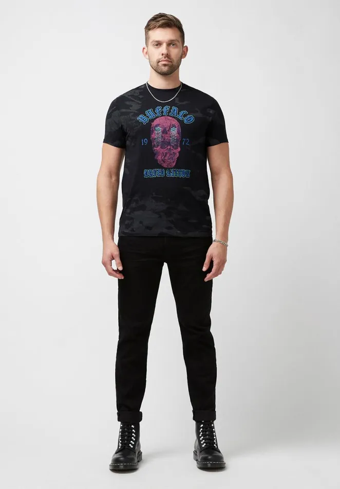 Men Dark Tagam TShirt Black Buffalo David Bitton Tops and Tees