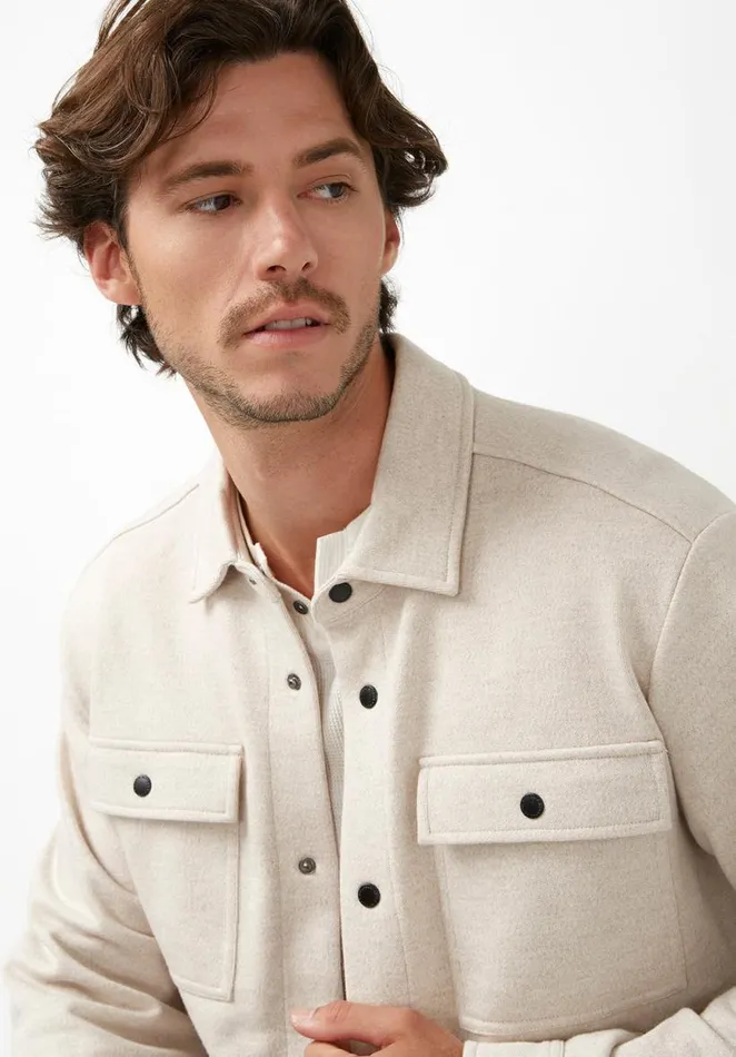 Men Fabion Heather Oatmeal Men039s Shirt Jacket Heather Oatmeal Buffalo David Bitton Jackets