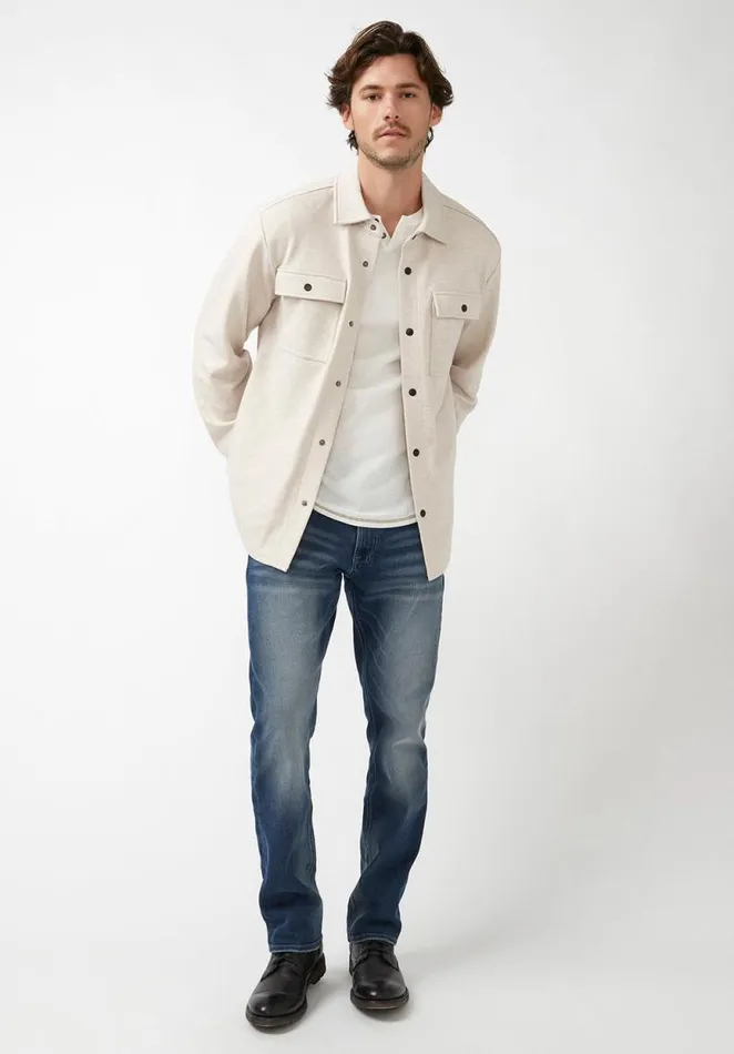 Men Fabion Heather Oatmeal Men039s Shirt Jacket Heather Oatmeal Buffalo David Bitton Jackets