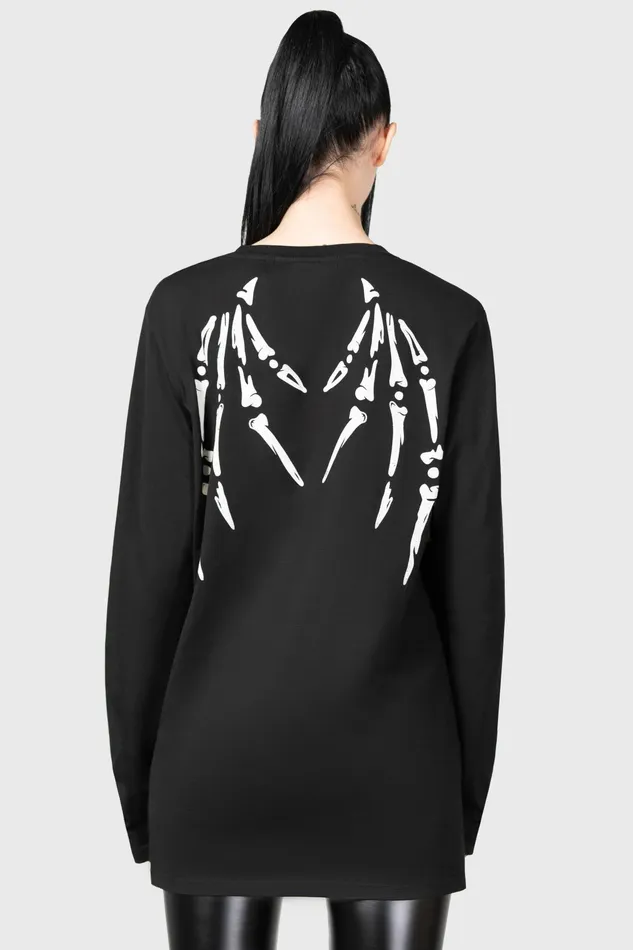 Men Graphic Tops Killstar Batbone Long Sleeve Top