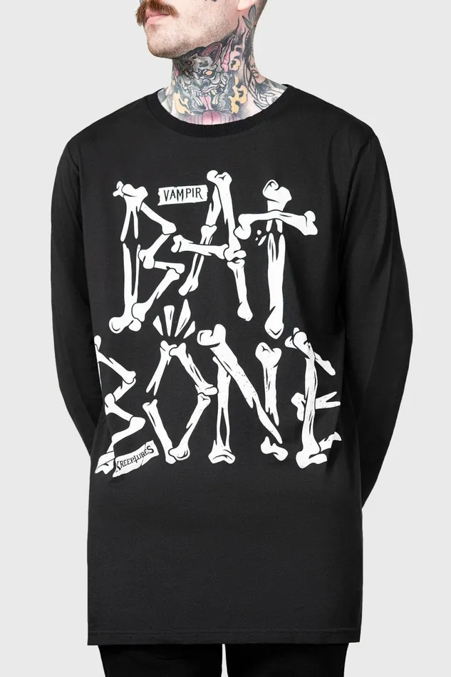 Men Graphic Tops Killstar Batbone Long Sleeve Top