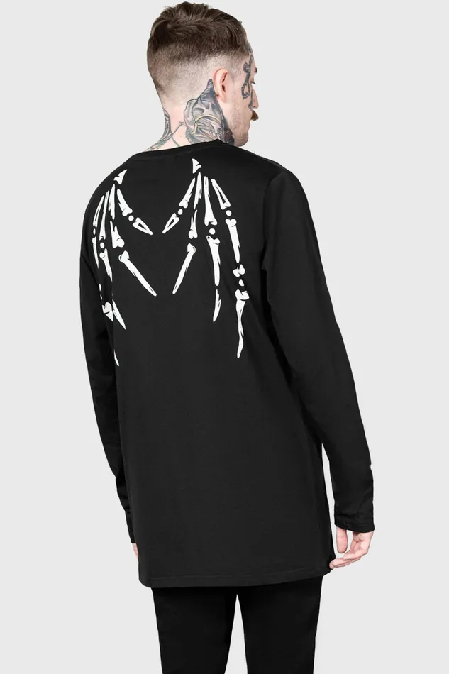 Men Graphic Tops Killstar Batbone Long Sleeve Top