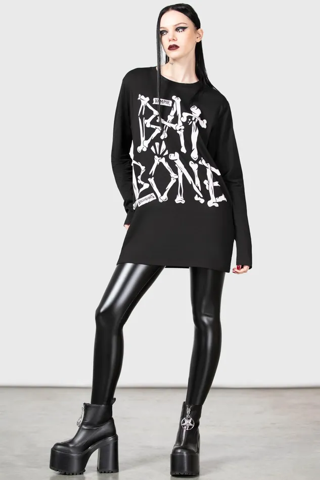 Men Graphic Tops Killstar Batbone Long Sleeve Top