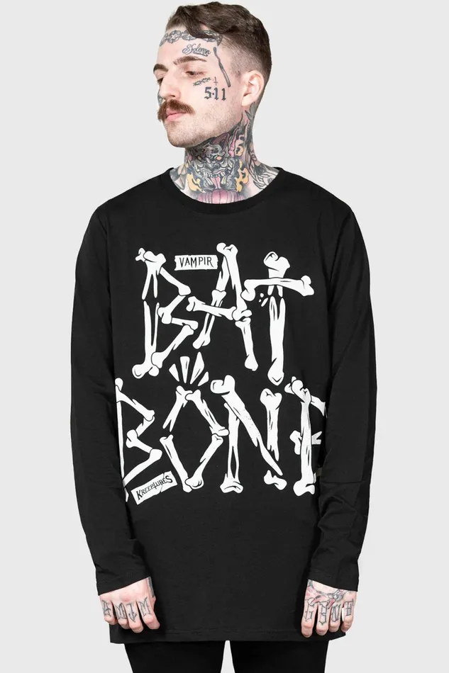 Men Graphic Tops Killstar Batbone Long Sleeve Top