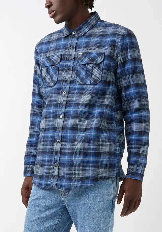Men Jaral Blue Mens Shirt Jacket Mirage Buffalo David Bitton Jackets