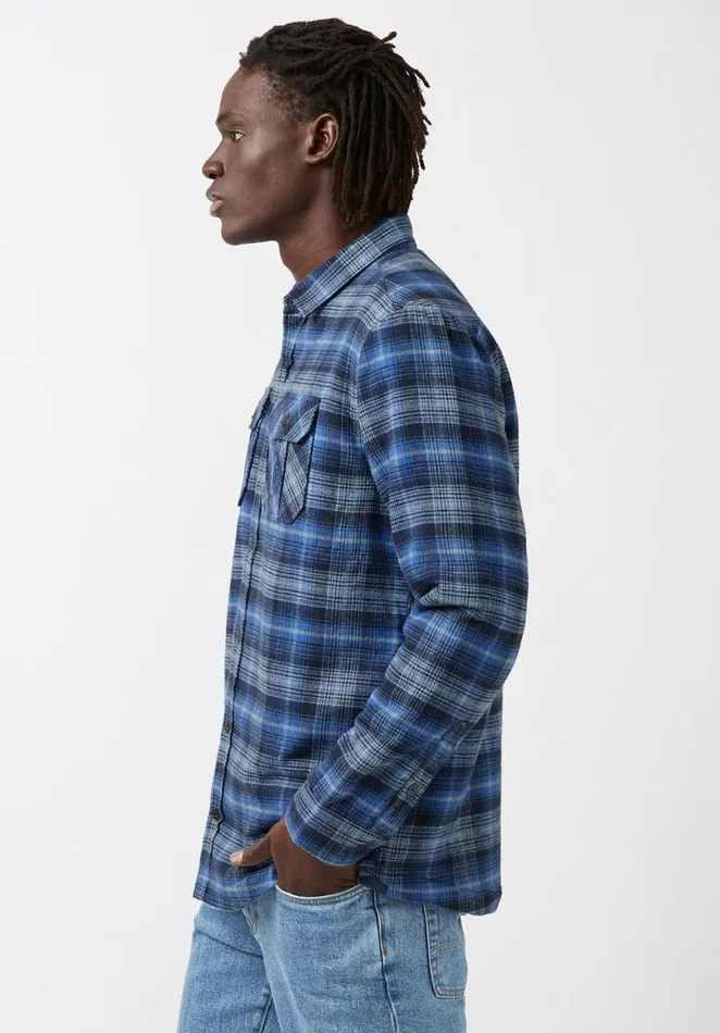 Men Jaral Blue Mens Shirt Jacket Mirage Buffalo David Bitton Jackets