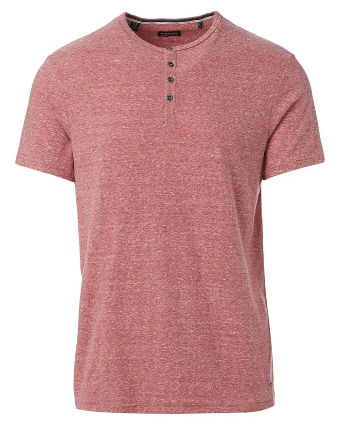 Men Kamir Speckled Knit Henley Verde Buffalo David Bitton Tops and Tees