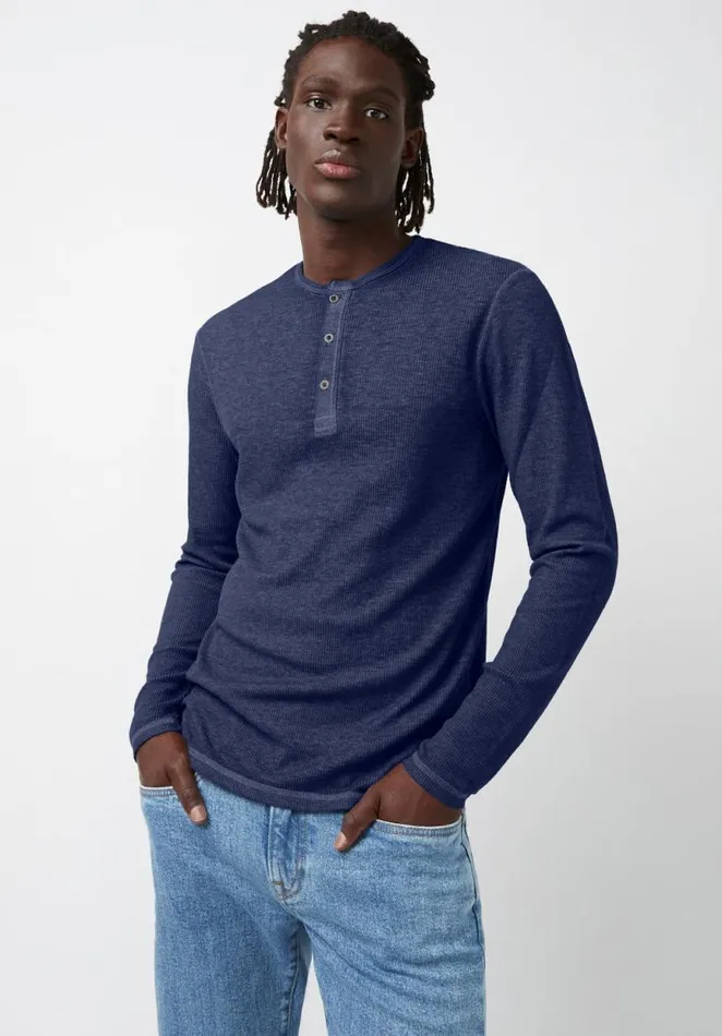 Men Kipat Blue LongSleeve Mens Top Midnight Blue Buffalo David Bitton Tops and Tees