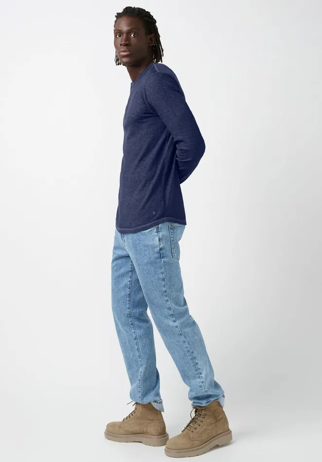 Men Kipat Blue LongSleeve Mens Top Midnight Blue Buffalo David Bitton Tops and Tees
