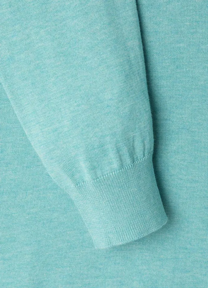 Men Knitwear Faonnable Half Zip Jumper Meadow Blue