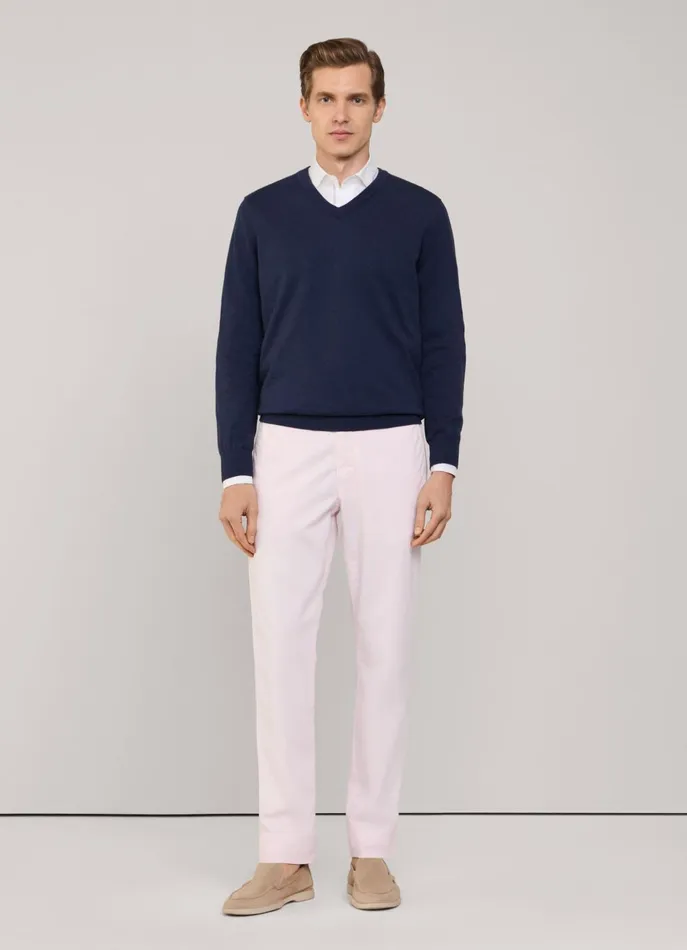 Men Knitwear Faonnable VNeck Jumper Midnight Blue