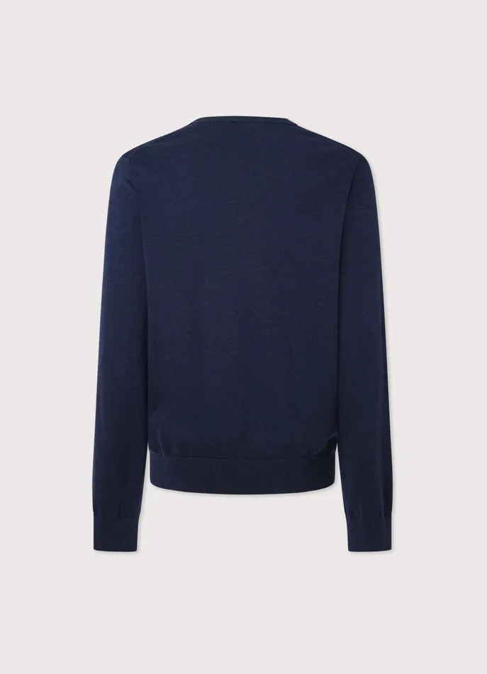 Men Knitwear Faonnable VNeck Jumper Midnight Blue