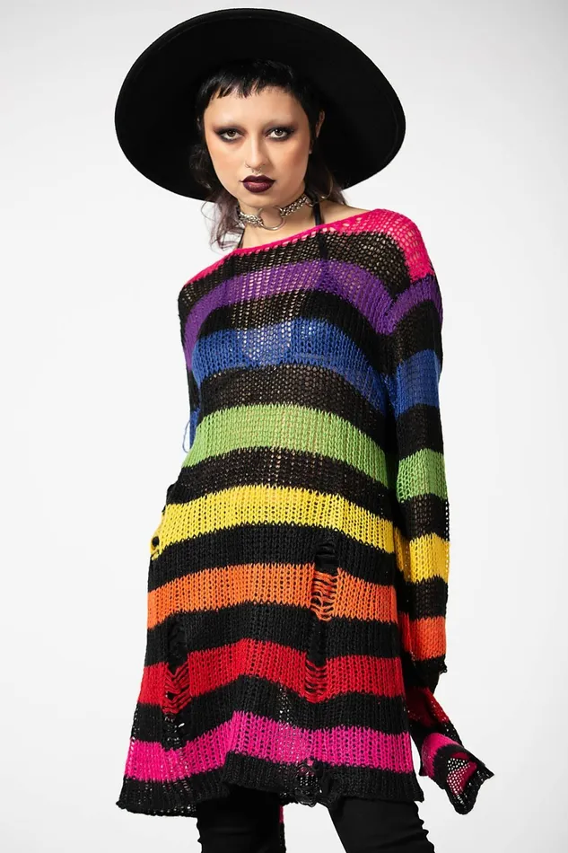 Men Knitwear Killstar Over The Rainbow Knit Sweater