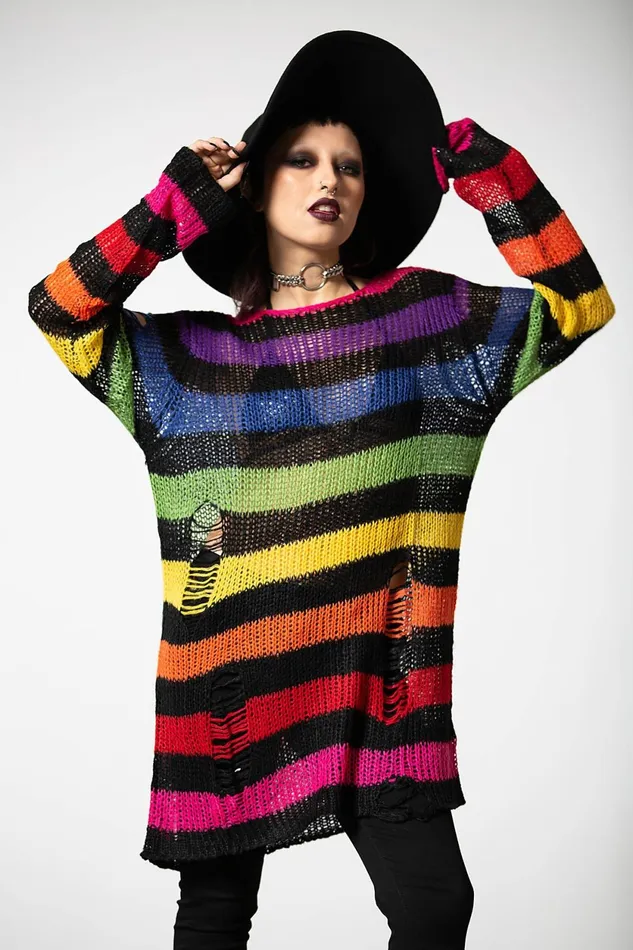 Men Knitwear Killstar Over The Rainbow Knit Sweater