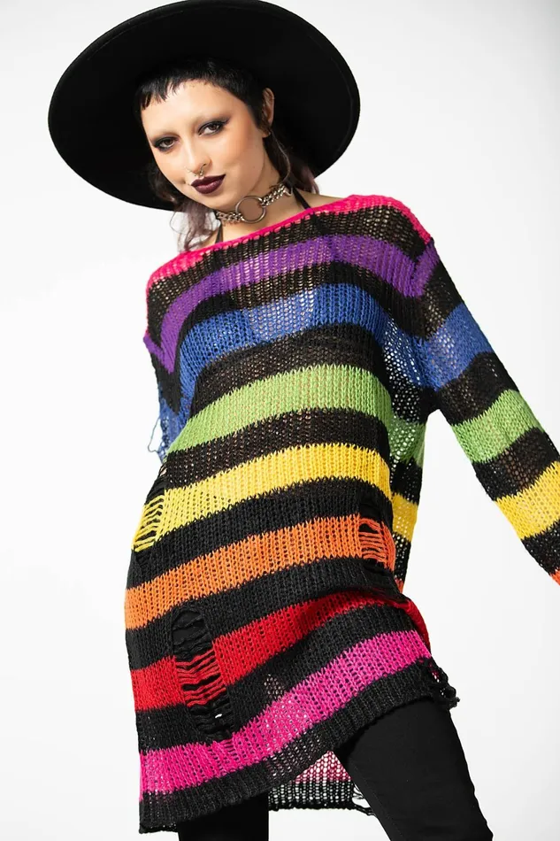 Men Knitwear Killstar Over The Rainbow Knit Sweater