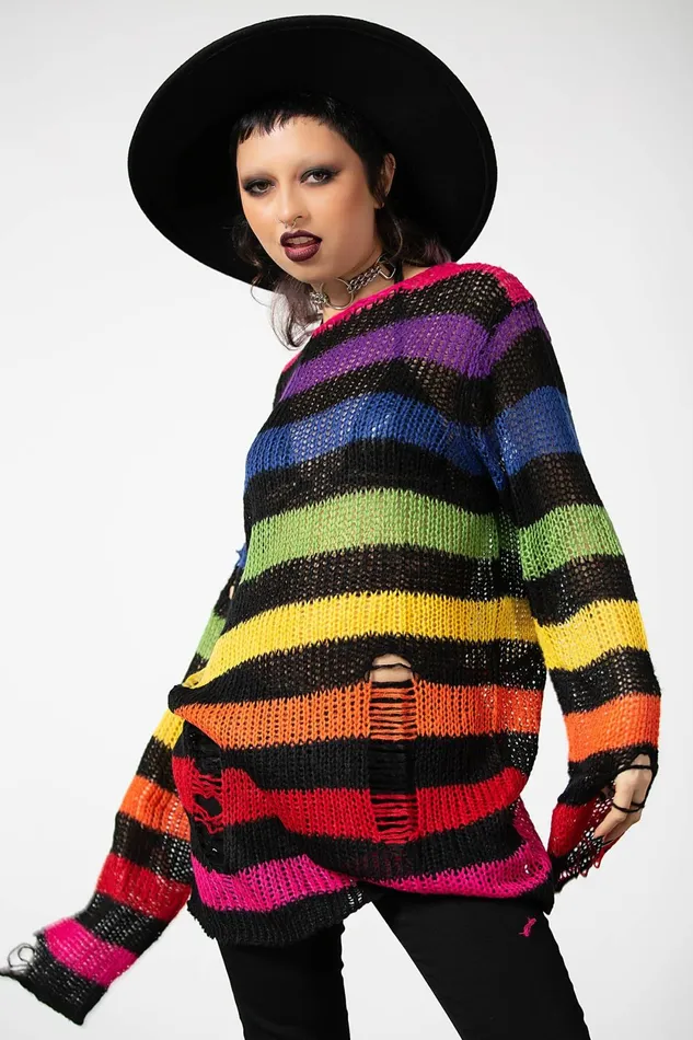 Men Knitwear Killstar Over The Rainbow Knit Sweater